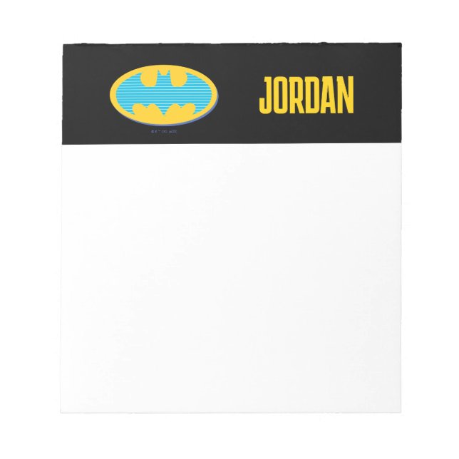 Batman | Cyan Stripes Symbol Notepad (Front)