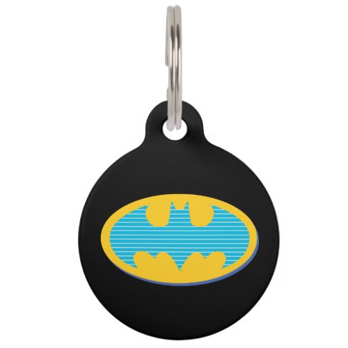 Batman  Cyan Stripes Symbol Pet ID Tag