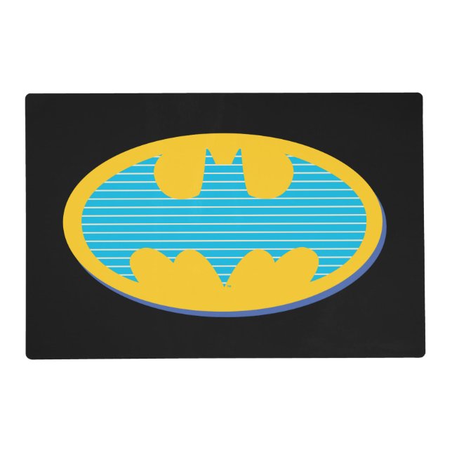 Batman | Cyan Stripes Symbol Placemat (Front)
