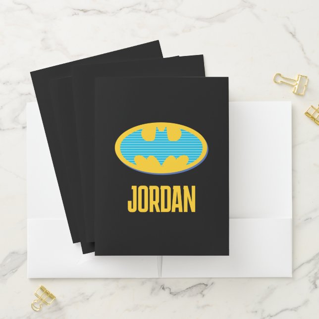 Batman | Cyan Stripes Symbol Pocket Folder (In Situ)
