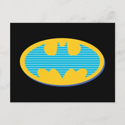 Batman  Cyan Stripes Symbol Postcard