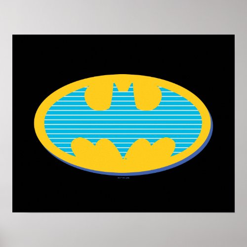 Batman  Cyan Stripes Symbol Poster