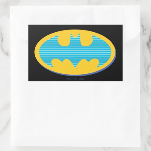 Batman  Cyan Stripes Symbol Rectangular Sticker