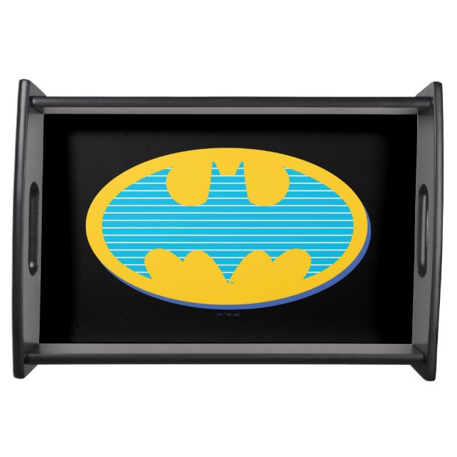 Batman | Cyan Stripes Symbol Serving Tray (Front)