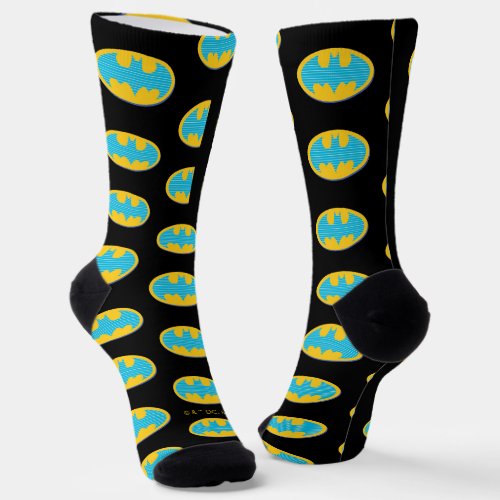 Batman  Cyan Stripes Symbol Socks