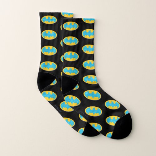 Batman  Cyan Stripes Symbol Socks