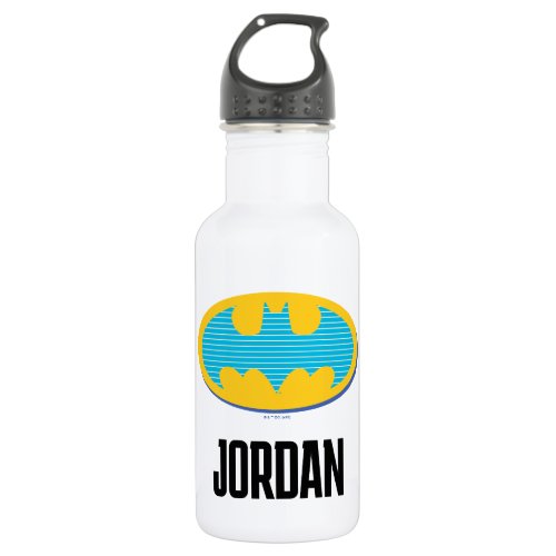Batman  Cyan Stripes Symbol Stainless Steel Water Bottle