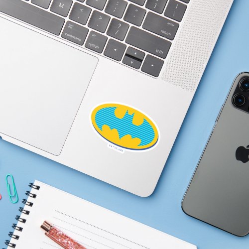Batman  Cyan Stripes Symbol Sticker