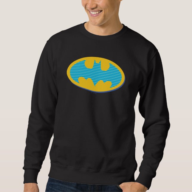 Batman | Cyan Stripes Symbol Sweatshirt (Front)