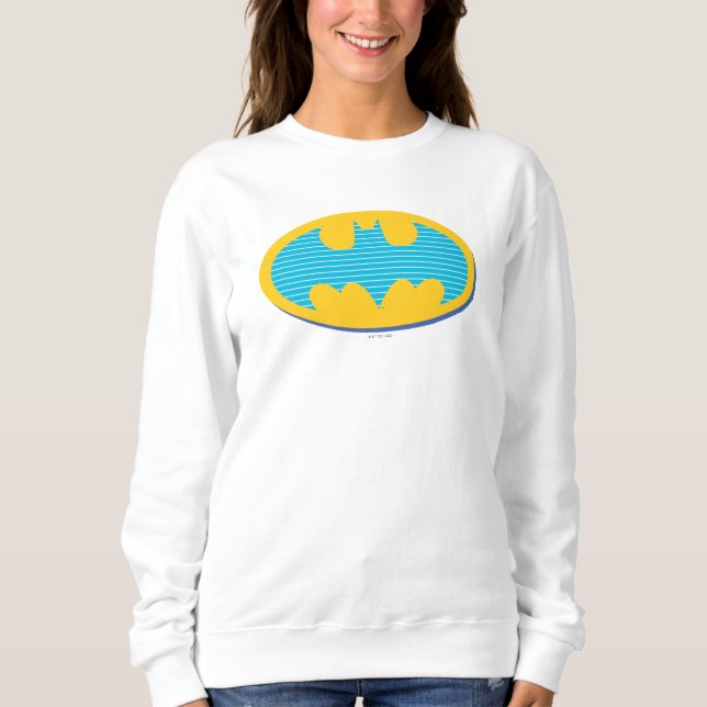 Batman | Cyan Stripes Symbol Sweatshirt (Front)