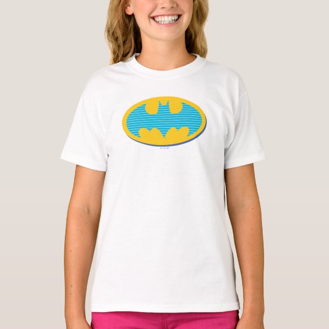 Batman | Cyan Stripes Symbol T-Shirt (Front)