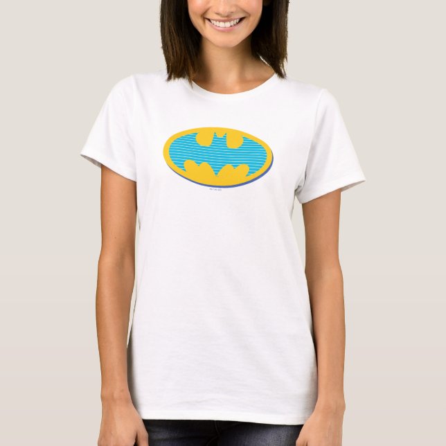 Batman | Cyan Stripes Symbol T-Shirt (Front)