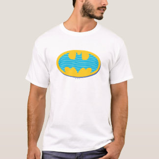 Batman | Cyan Stripes Symbol T-Shirt