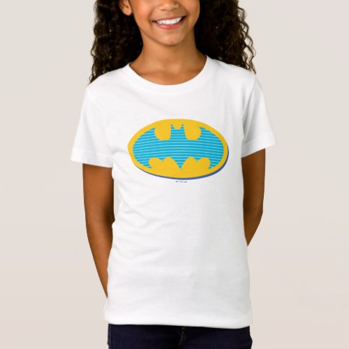 Batman  Cyan Stripes Symbol T_Shirt