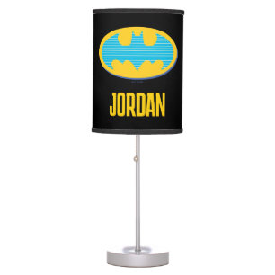 Batman Cyan Stripes Symbol Table Lamp