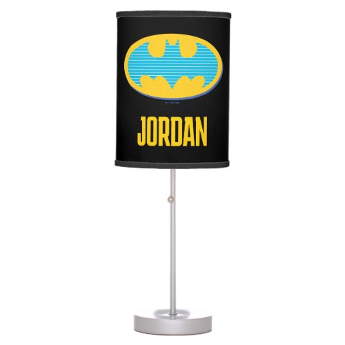 Batman  Cyan Stripes Symbol Table Lamp