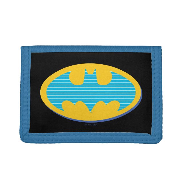 Batman | Cyan Stripes Symbol Trifold Wallet (Front)