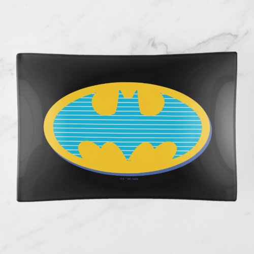 Batman  Cyan Stripes Symbol Trinket Tray