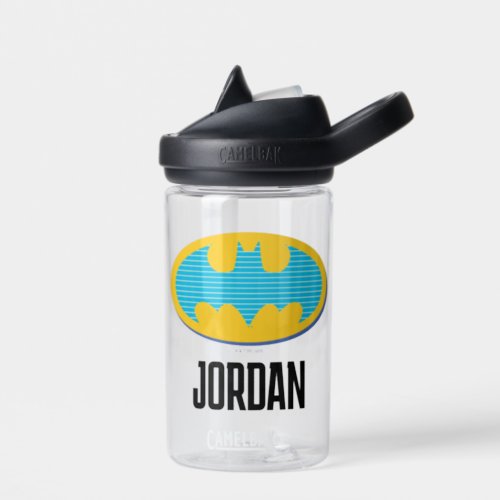 Batman  Cyan Stripes Symbol Water Bottle
