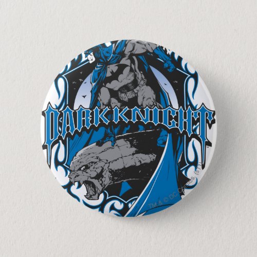 Batman Dark Knight  Blue Grey Logo Pinback Button