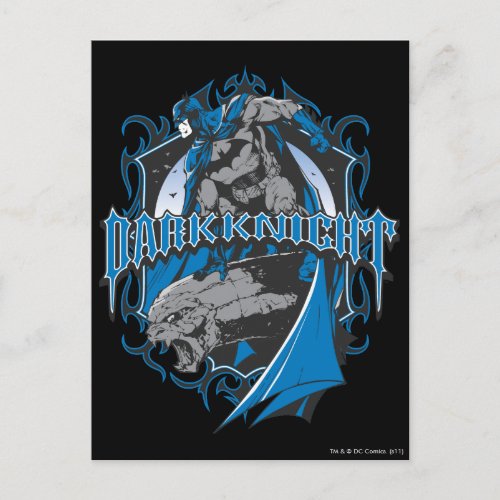 Batman Dark Knight  Blue Grey Logo Postcard