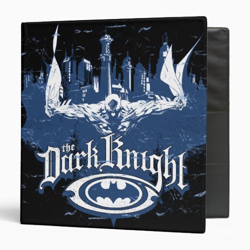 Batman Dark Knight  Cityscape Blue Logo 3 Ring Binder