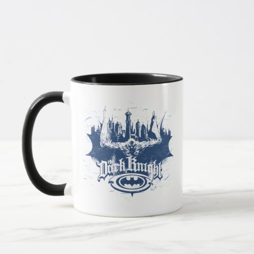 Batman Dark Knight  Cityscape Blue Logo Mug