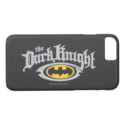 Batman Dark Knight  Name and Oval Logo iPhone 87 Case