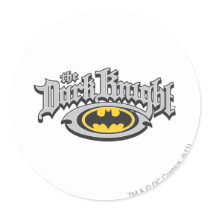 Batman Dark Knight | Name and Oval Logo Classic Round Sticker