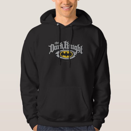 Batman Dark Knight  Name and Oval Logo Hoodie