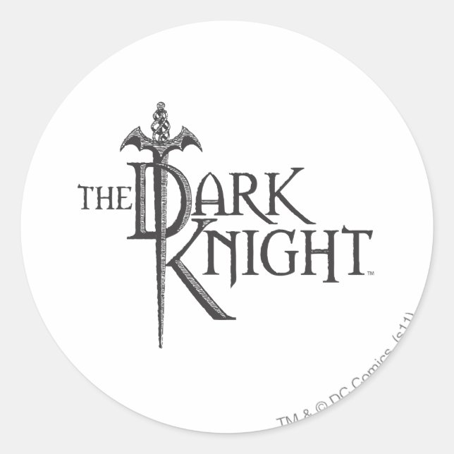 Batman Dark Knight | Name Brown Logo Classic Round Sticker (Front)