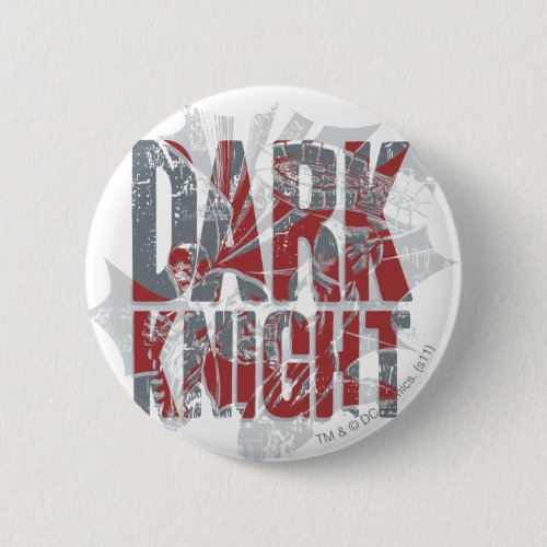 Batman Dark Knight  Name Red Grey Logo Button