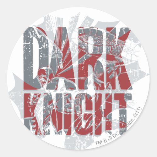 Batman Dark Knight  Name Red Grey Logo Classic Round Sticker