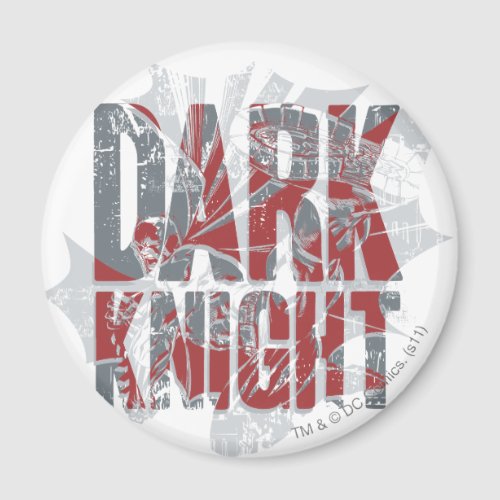 Batman Dark Knight  Name Red Grey Logo Magnet