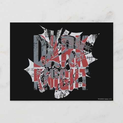Batman Dark Knight  Name Red Grey Logo Postcard