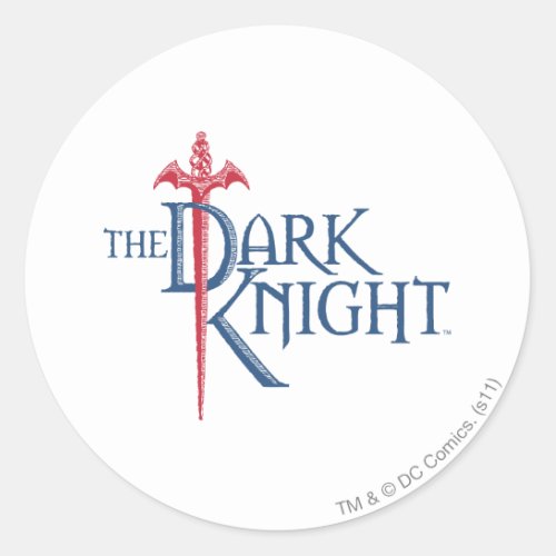 Batman Dark Knight  Name Red Sword Logo Classic Round Sticker