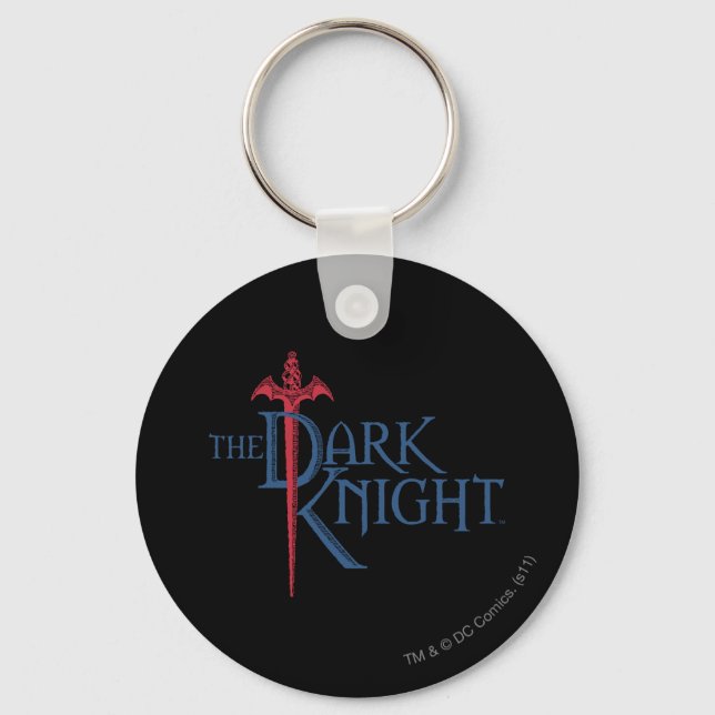 Batman Dark Knight | Name Red Sword Logo Keychain (Front)