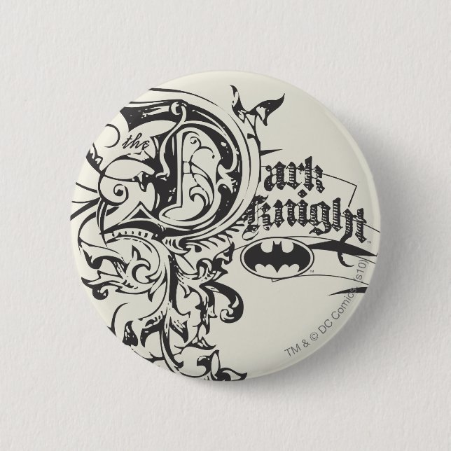 Batman Dark Knight | Ornate Logo Pinback Button (Front)