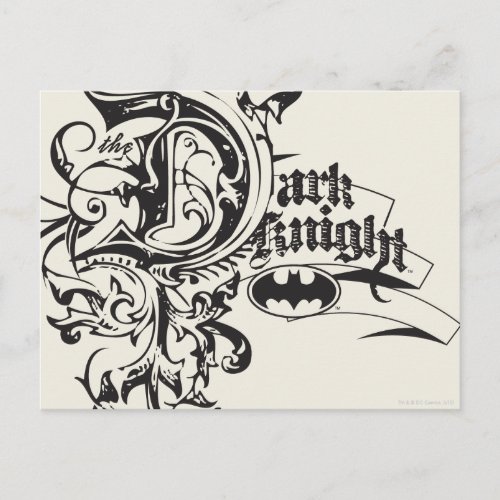 Batman Dark Knight  Ornate Logo Postcard