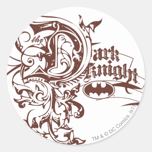 Batman Dark Knight  Urban Brown Logo Classic Round Sticker