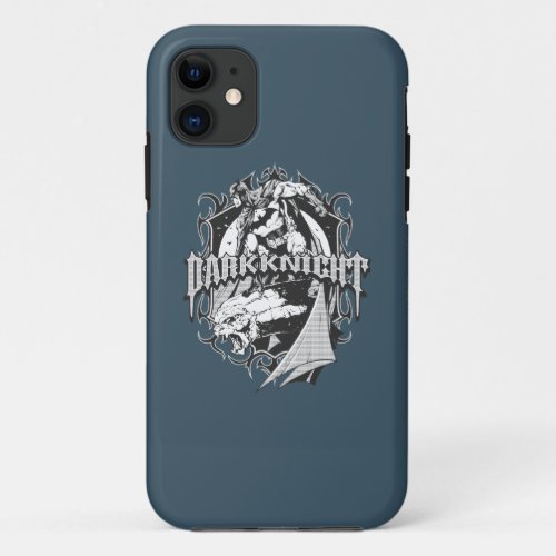 Batman Dark Knight  White Gray Outline Logo iPhone 11 Case