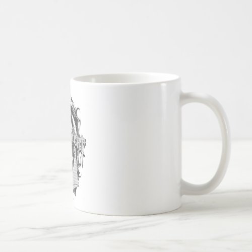 Batman Dark Knight  White Grey Outline Logo Coffee Mug