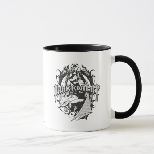 Batman Dark Knight  White Grey Outline Logo Mug