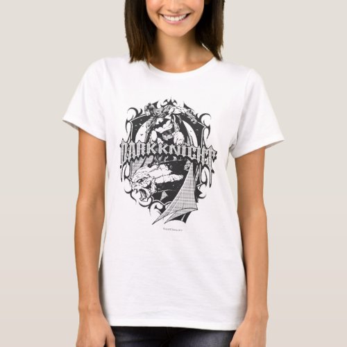 Batman Dark Knight  White Grey Outline Logo T_Shirt