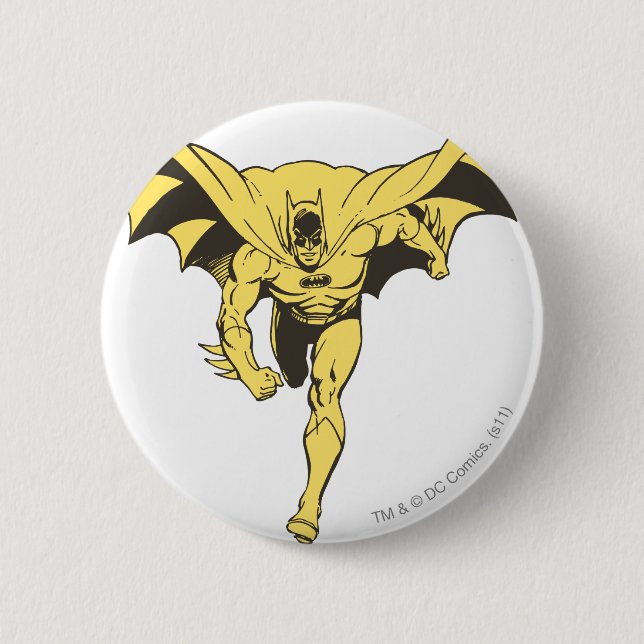 Batman Dash Yellow Pinback Button (Front)