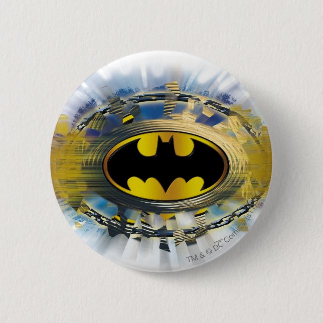 Batman Decorated Logo Pinback Button (Front)