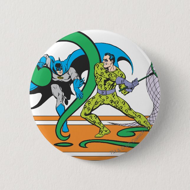 Batman Fights Riddler Button (Front)