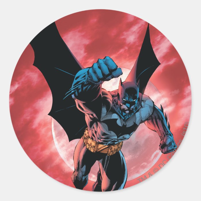 Batman Firey Sky Round Stickers