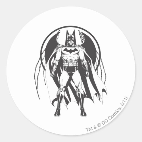 Batman from logo classic round sticker