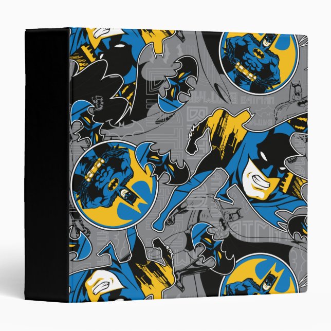 Batman Full Throttle Toss Pattern 3 Ring Binder (Front/Spine)